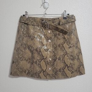 Zara Women faux leather/snake print skirt size small